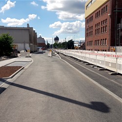 Die südliche Fahrbahn der Bismarckstraße ist fertiggestellt / Bild: HEAG mobilo GmbH