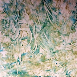 Zoo Vivarium: Gemaltes Bild von Schopfmakaken