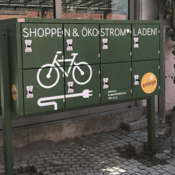 E Bike Schließfach Ladestation / Bild: ENTEGA AG
